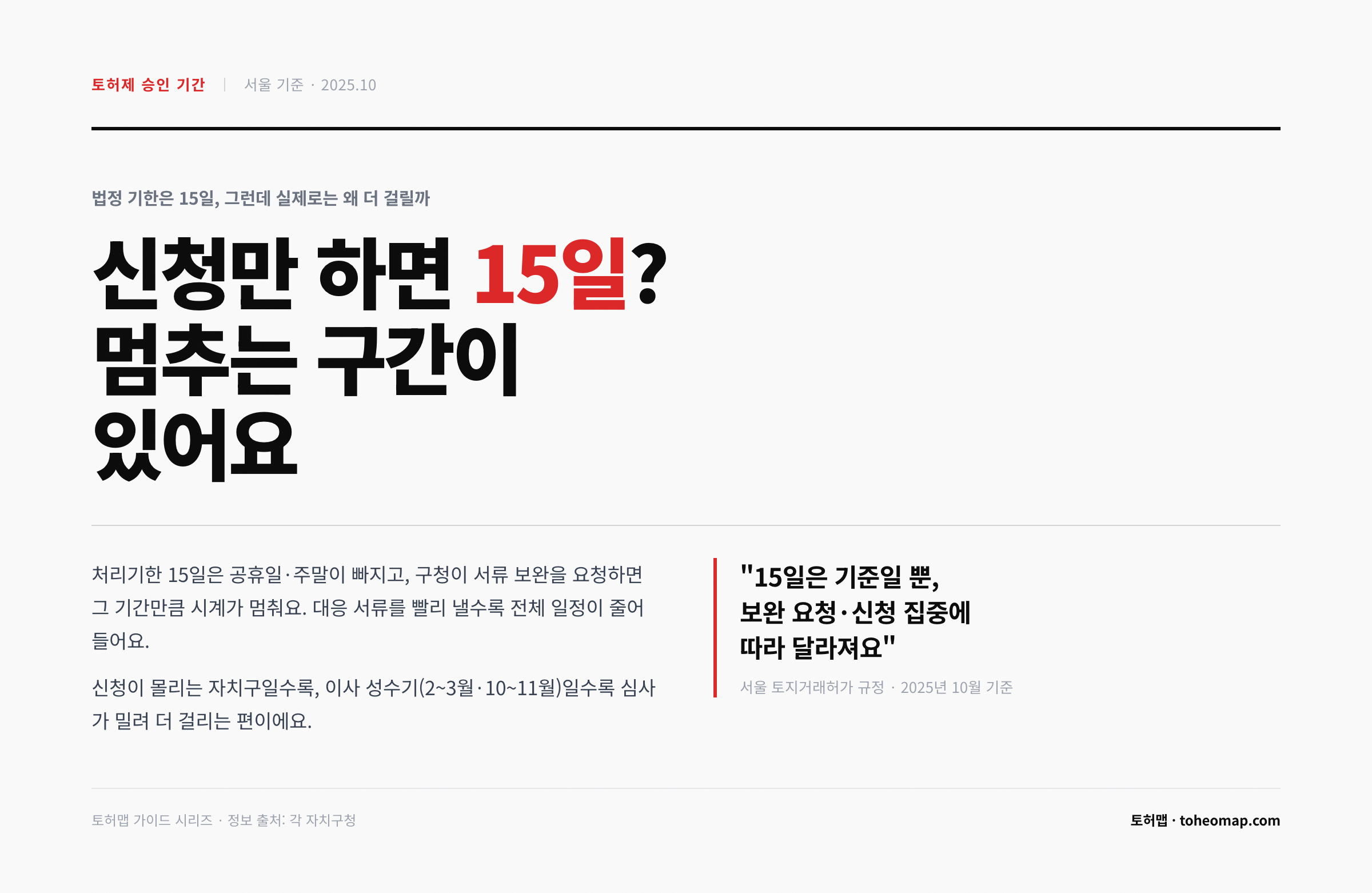 토허제 승인 기간 15일 넘기는 이유 서류보완 신청집중